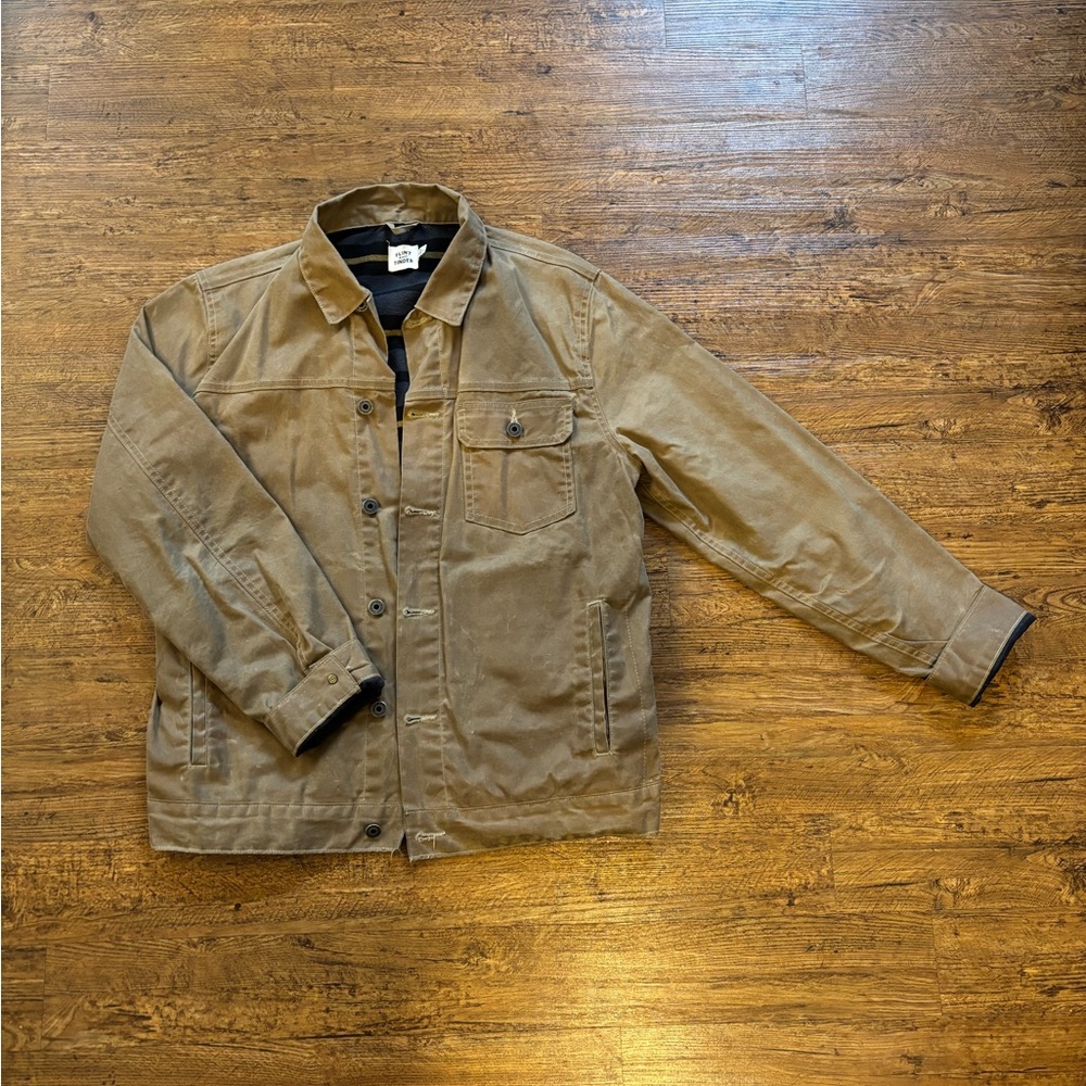 Flint and Tinder waxed canvas trucker jacket